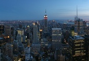 город. панорама, New york, empire state building