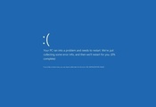 blue, грустный смайл, Экран смерти, минимализм, windows 8