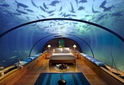 Interior, Bedroom, Bed, Underwater