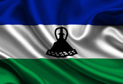 Lesotho, Satin, Flag