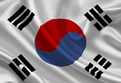 South Korea, satin, flag