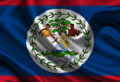 Belize, Satin, Flag