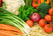 брокколи, Еда, лук, перец, помидоры, овощи, морковь