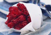 Букет, нежность, красиво, розы, ткань, flowers, roses