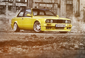 Bmw, coupe, бмв, руины, e30, жёлтый, 3 series, yellow