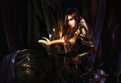 World of warcraft, доспехи, воительница, wow, девушка, chenbo, книга World of warcraft, доспехи, воительница, wow, девушка, chenbo, книга