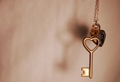 замок, макро, Ключ, сердце