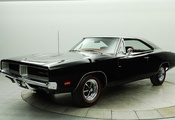 muscle car, black, classic, Dodge, 1969, додж, retro, charger, чарджер