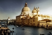 здания, канал, италия, Venice, гондолы, italy, венеция, лодки