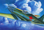 высотный, небо, Mig-3, истребитель, облака, советский