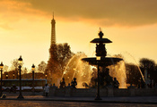 струи, фонтан, вода, Paris, франция, фонари, france, париж