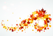 Листья, ветер, осень, свечение