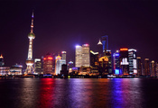 ночной город, китай, мегаполис, шанхай, shanghai, China