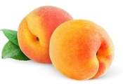 peaches, Персики, фрукты, белый фон, fruit