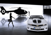 Chevrolet, вертолёт, camaro, девушка, convertible 2012