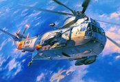sea, s-61-sh-3, вертолет, Арт, sikorsky, s-61-sh-3, сикорский, king