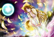 ночь, sword art online, луна, aka kitsune, Арт, девушка, аниме, yuuki asuna