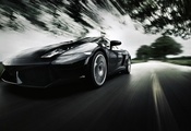 размытие, Lamborghini gallardo, суперкар, фон, дорога, скорость