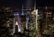ночь, сша, nyc, New york city, небоскребы, usa, нью-йорк, город