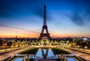 la tour eiffel, эйфелева башня, вечер, париж, франция, Paris, france