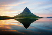 гора, скандинавия, kirkjufell, потухший вулкан, Исландия