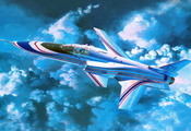обратной, небо, Арт, американский, x-29, grumman, самолёт, с