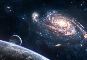 галактики, Космос, планеты, звезды
