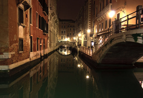 канал, венеция, ночь, Италия