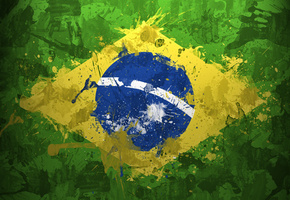 бразильский флаг, Флаги, бразилия, земной шар, full hd