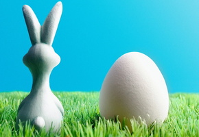 яйцо, Пасхальный кролик, трава