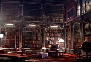kafka library, Интерьер, библиотека, by gryphart