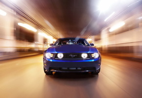 Ford, blue, mustang, ����, ��������