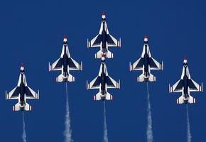 истребитель, General, thunderbirds, f-16, fighting, falcon, dynamics