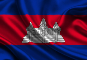 Cambodia, Satin, Flag