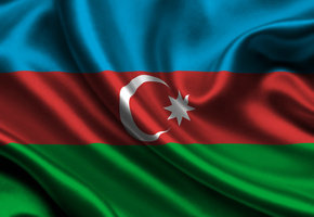 Azerbaijan, satin, flag