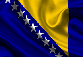 Bosnia and Herzegovina, satin, flag