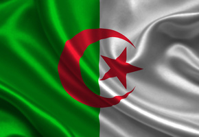 Algeria, satin, flag