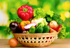 петрушка, салат, овощи, лук, Паприка, баклажан, огурцы
