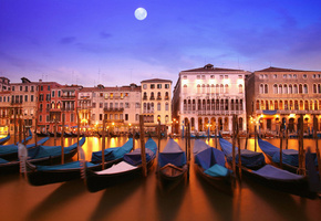 луна, город на воде, italia, венеция, вечер, италия, Venice