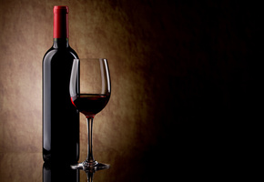 бокал, вино, красное, бутылка, red, Wine, glass, стекло