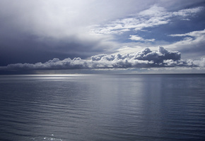 море, гладь, облака, фото