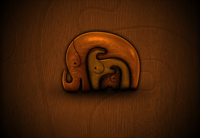 минимализм, животные, слон, деревянный, текстура