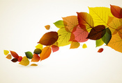 листья, вектор, осень, Минимализм
