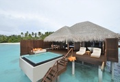 отель, Ayada maldives, диван, океан, бассейн