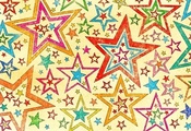 звёзды, style, old, разноцветные, background, фон, Stars, texture