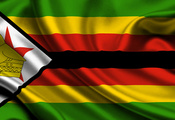 Zimbabwe, satin, flag