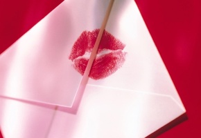 конверт, день святого валентина, Письмо, губная помада, след, праздники, поцелуй, валентика