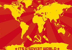 коммунизм, бомбы, серп, Карта мира, звезда, молот