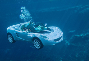 водолаз, Под водой, машина