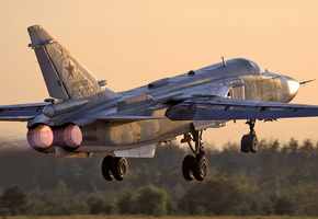 Су-24м, взлет, бомбардировщик